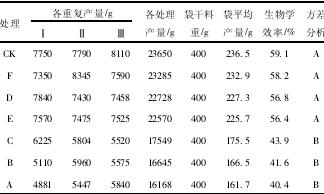 松木屑不同堆积陈化时限对杏鲍菇产量的影响(共2潮)